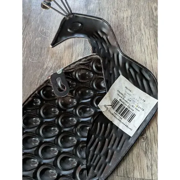 Large Hobby Lobby Art Copper Colored Metal Peacock Bird Wall Art Decor 33.5